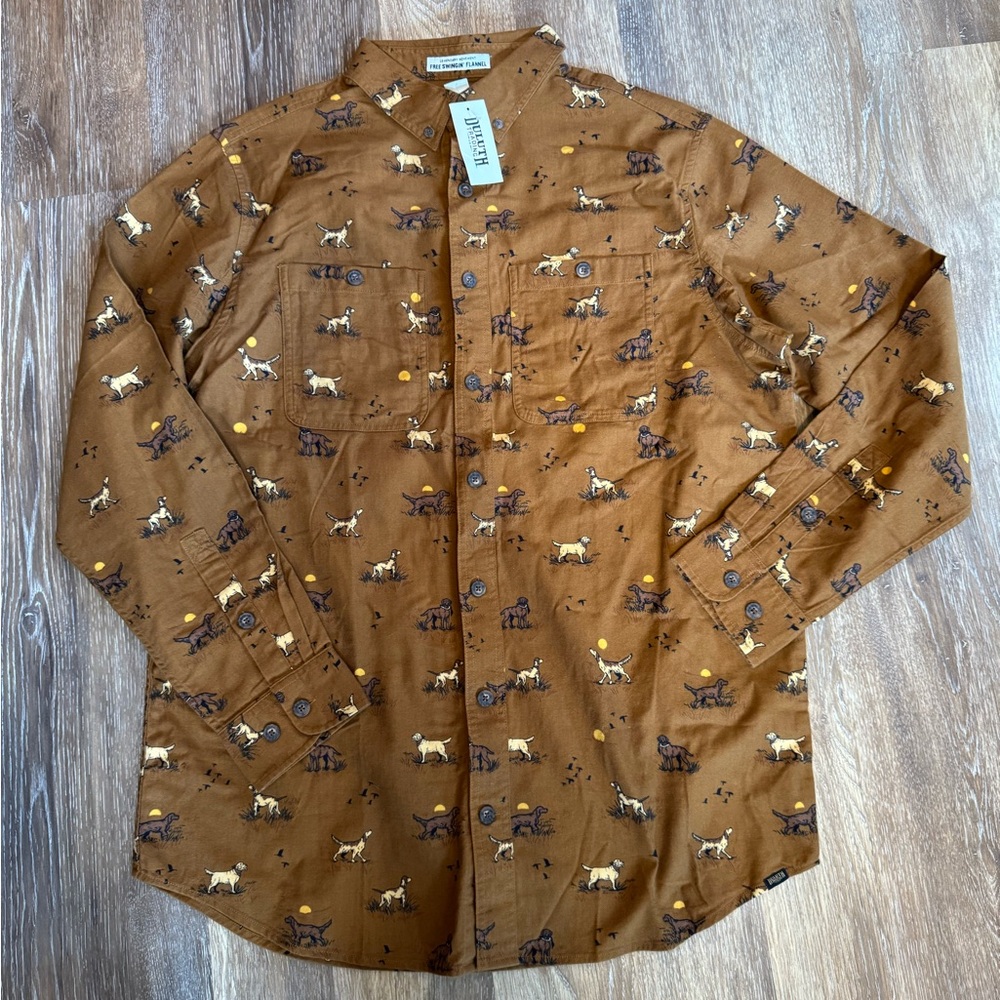 Free Swingin’ Flannel‎ Slim Fit XLG Tall Duluth Trading Hunting Dogs shirt!